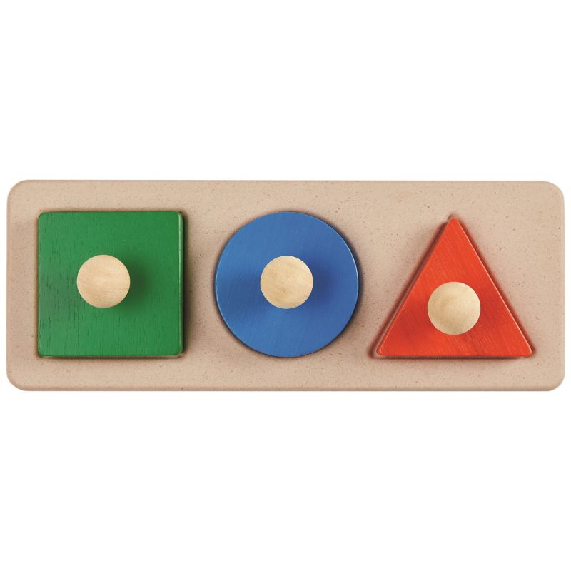 Image d'ambiance de présentation du produit Puzzle à encastrer Montessori (3 pièces) - Plan Toys